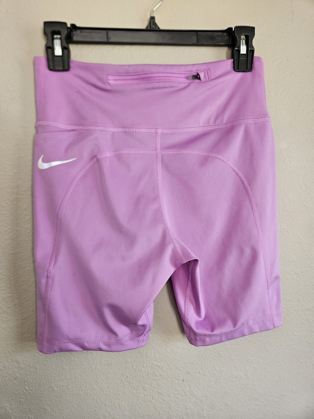 Nike Lavender High-Waist Bike Shorts with Zip Pocket